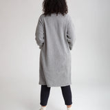 Whitney Alpaca And Recycled Wool Cardigan In Grey Marl