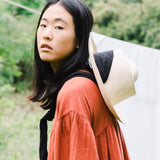 Wide Brim Hat With Black Tie