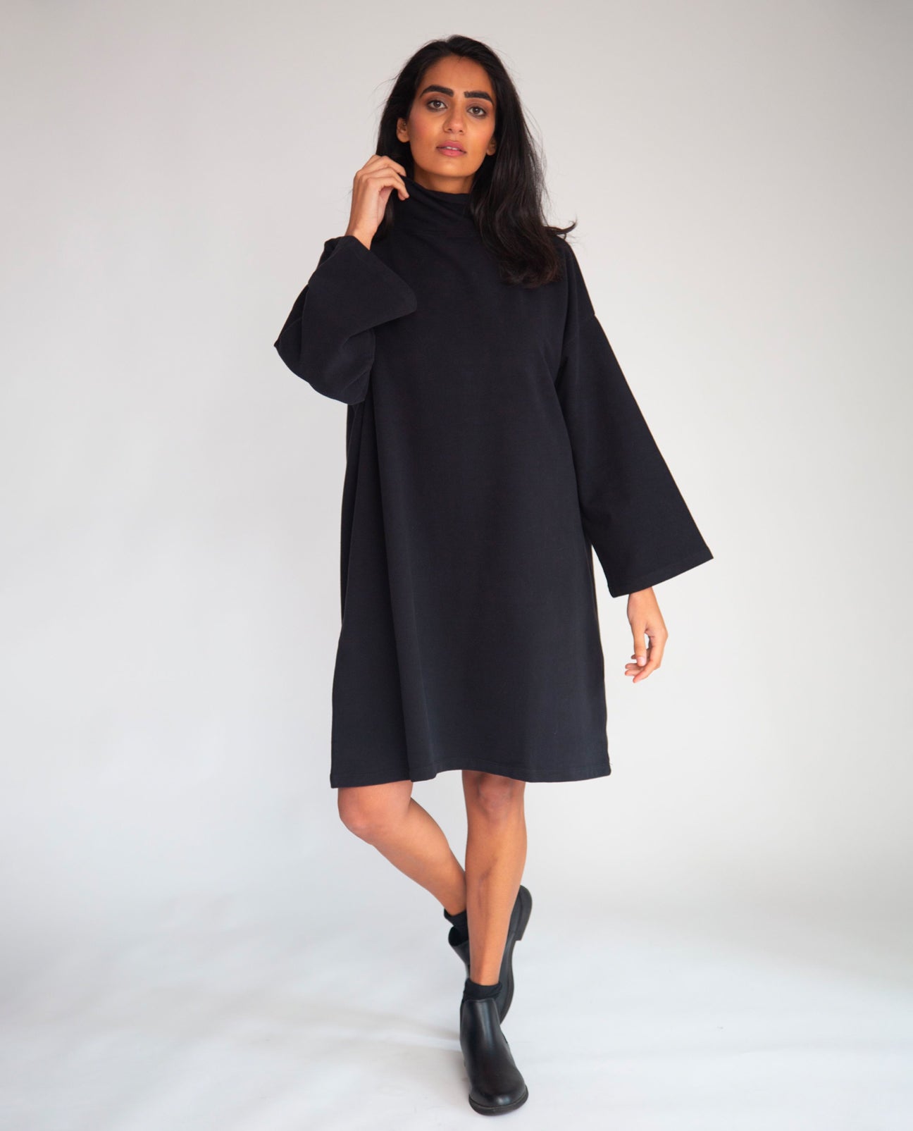 Xena Organic Cotton Dress In Black