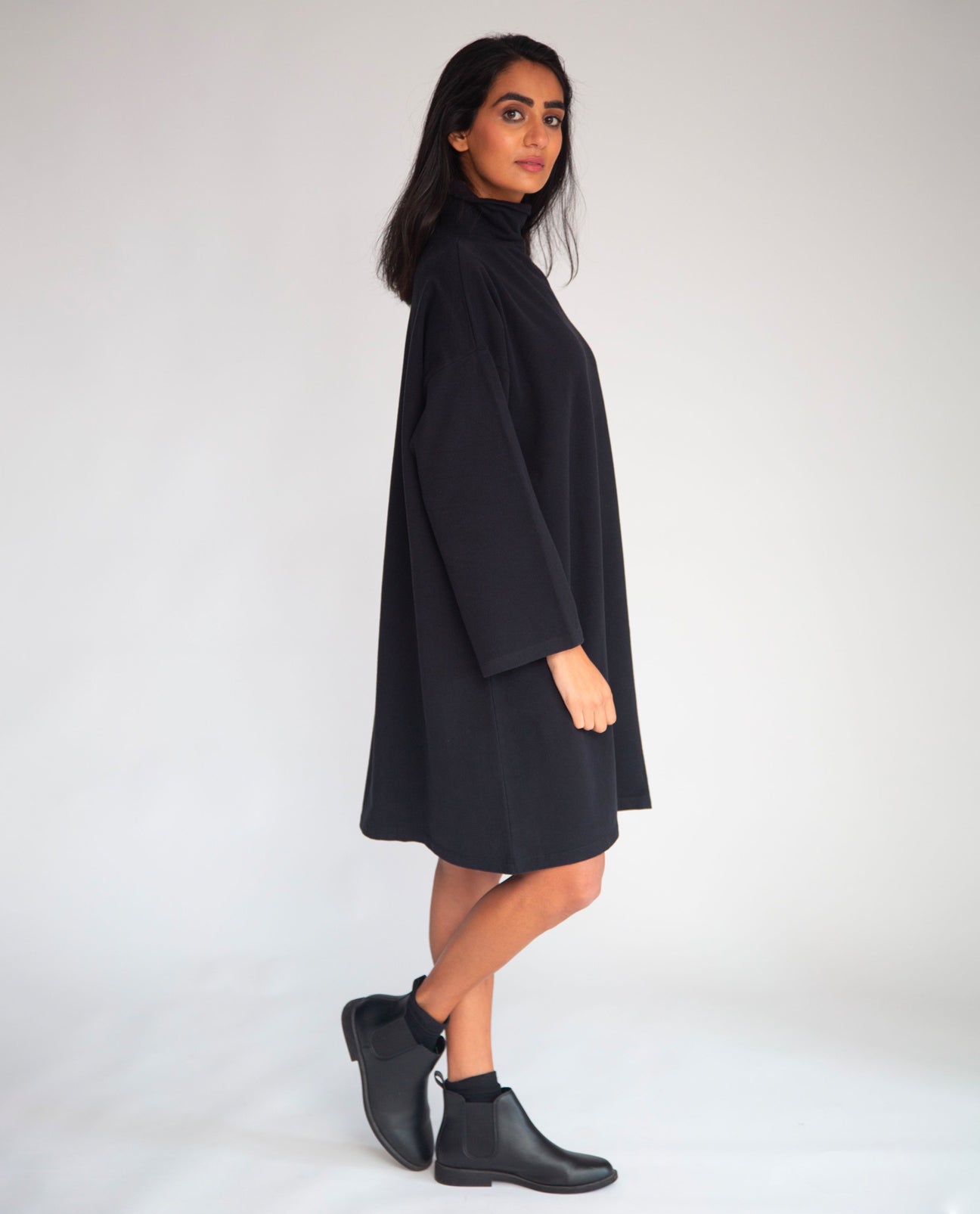 Xena Organic Cotton Dress In Black