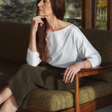 Xenthe Alpaca And Recycled Wool Skirt In Army