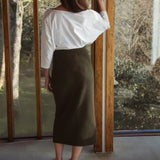 Xenthe Alpaca And Recycled Wool Skirt In Army