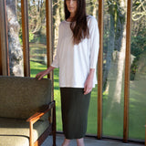 Xenthe Alpaca And Recycled Wool Skirt In Army