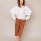 Ximena-May Organic Cotton & Linen Top In Off White