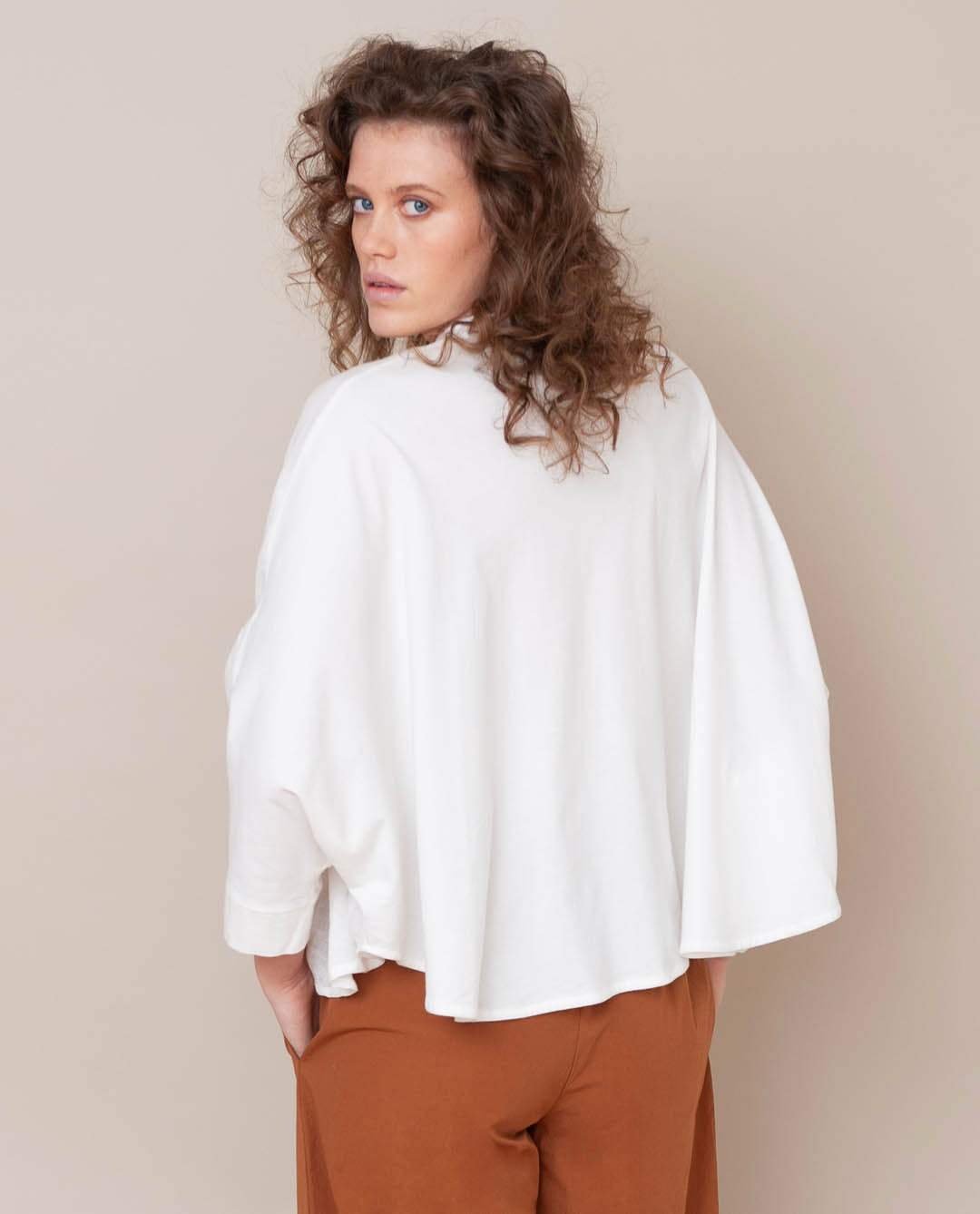 Ximena-May Organic Cotton & Linen Top In Off White