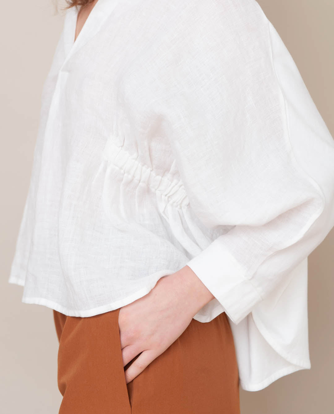 Ximena-May Organic Cotton & Linen Top In Off White