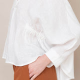 Ximena-May Organic Cotton & Linen Top In Off White