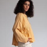 Ximena-May Organic Cotton & Linen Blouse In Sunflower