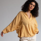 Ximena-May Organic Cotton & Linen Blouse In Sunflower