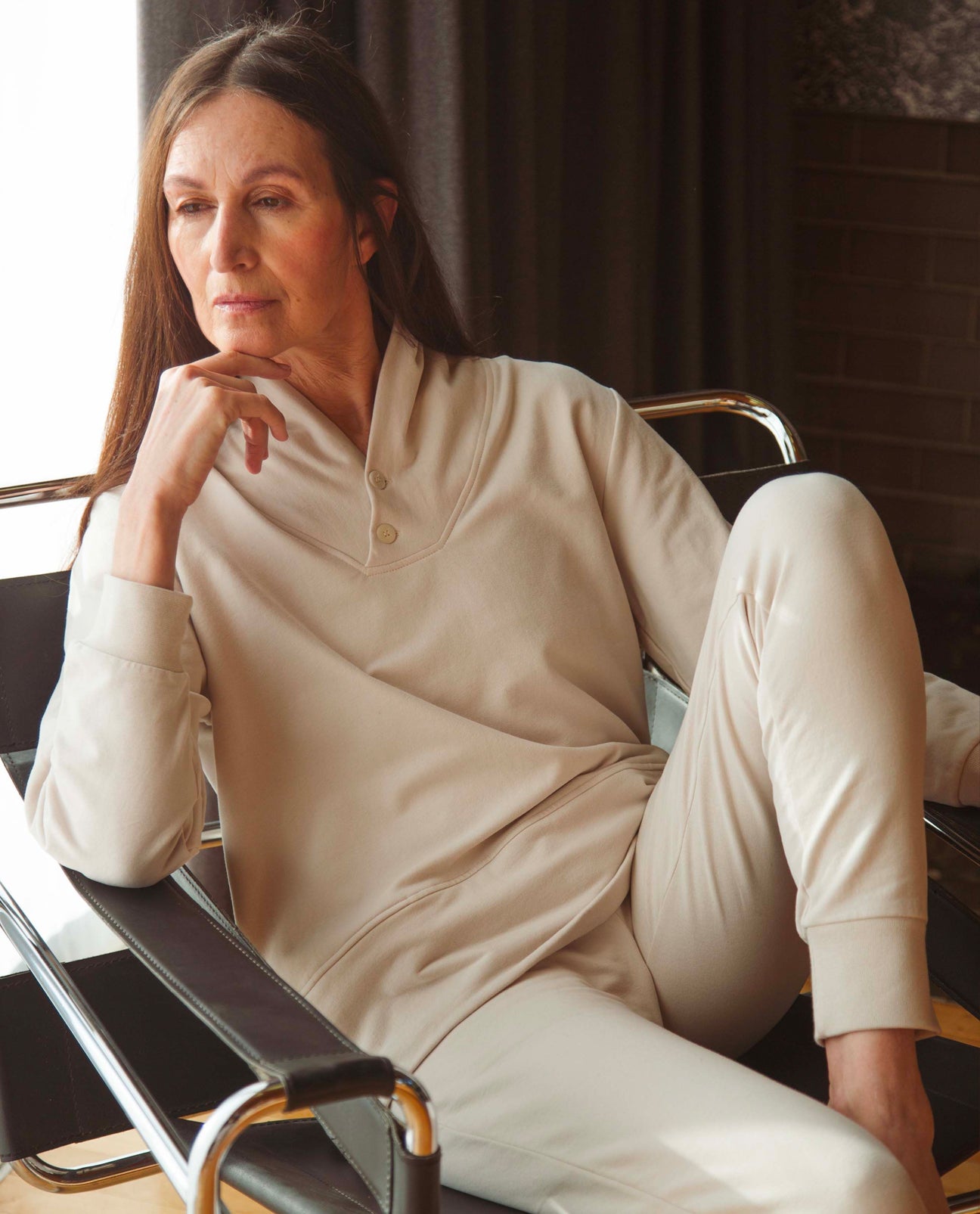 Zadie Organic Cotton Trousers In Beige